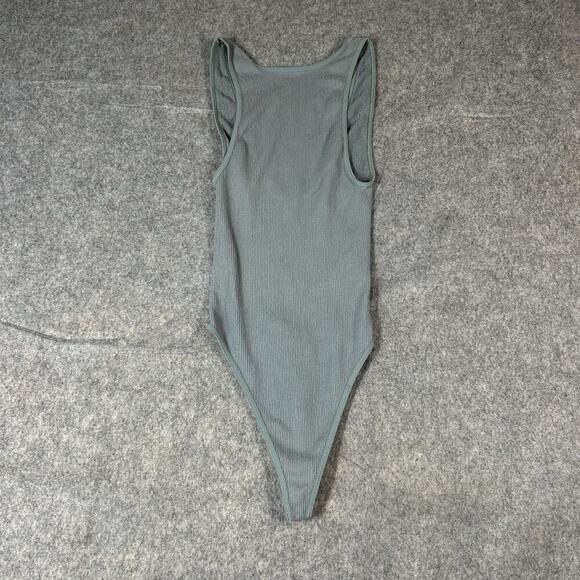 Intimately Free People Bodysuit Womens XS Ribbed Knit High Neck Green Stretch - Picture 1 of 7